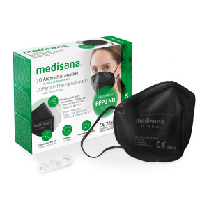 RM 100 | 10x FFP2 schwarze Atemschutzmaske | einzelverpackt 