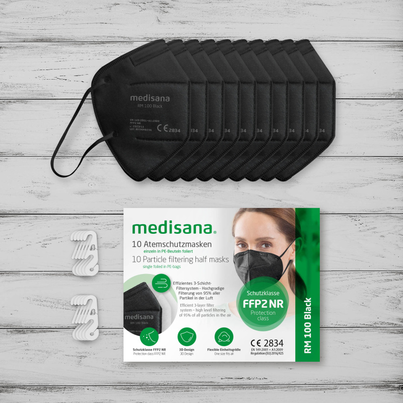 (schwarz) Atemschutzmaske und Einrichtungen medisana® für Unternehmen FFP2 100x Apotheken, RM 100